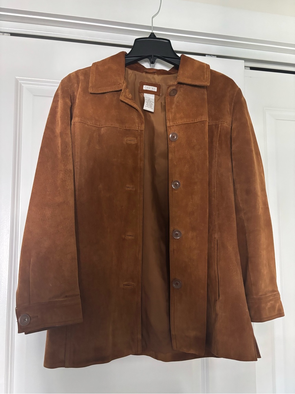 Cherokee Brown Suede Button-Front Jacket